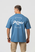 Oversize BaCKprint Interlock Tee - DESTINED TO WIN (ICE BLUE)