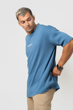 Oversize BaCKprint Interlock Tee - DESTINED TO WIN (ICE BLUE)