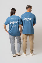 Oversize BaCKprint Interlock Tee - DESTINED TO WIN (ICE BLUE)