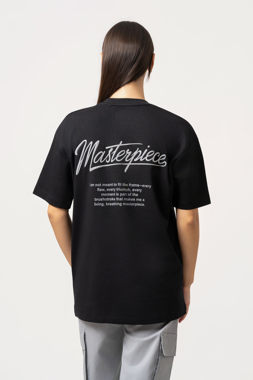 Oversize Backprint Interlock Tee - MASTERPIECE (BLACK)
