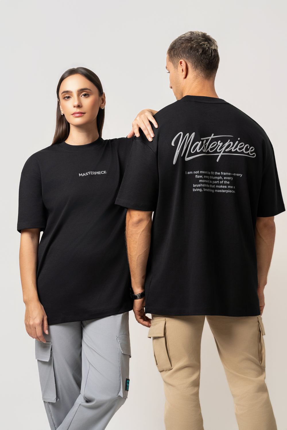 Oversize Backprint Interlock Tee - MASTERPIECE (BLACK)