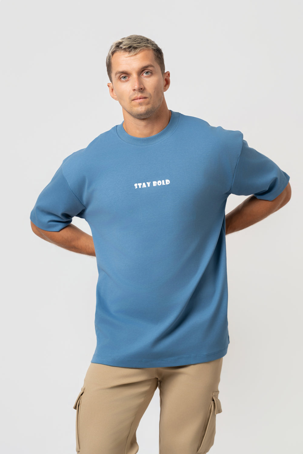 Oversize Backprint Interlock Tee - BOLD DREAMS (ICE BLUE)