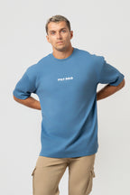 Oversize Backprint Interlock Tee - BOLD DREAMS (ICE BLUE)