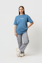Oversize Backprint Interlock Tee - BOLD DREAMS (ICE BLUE)