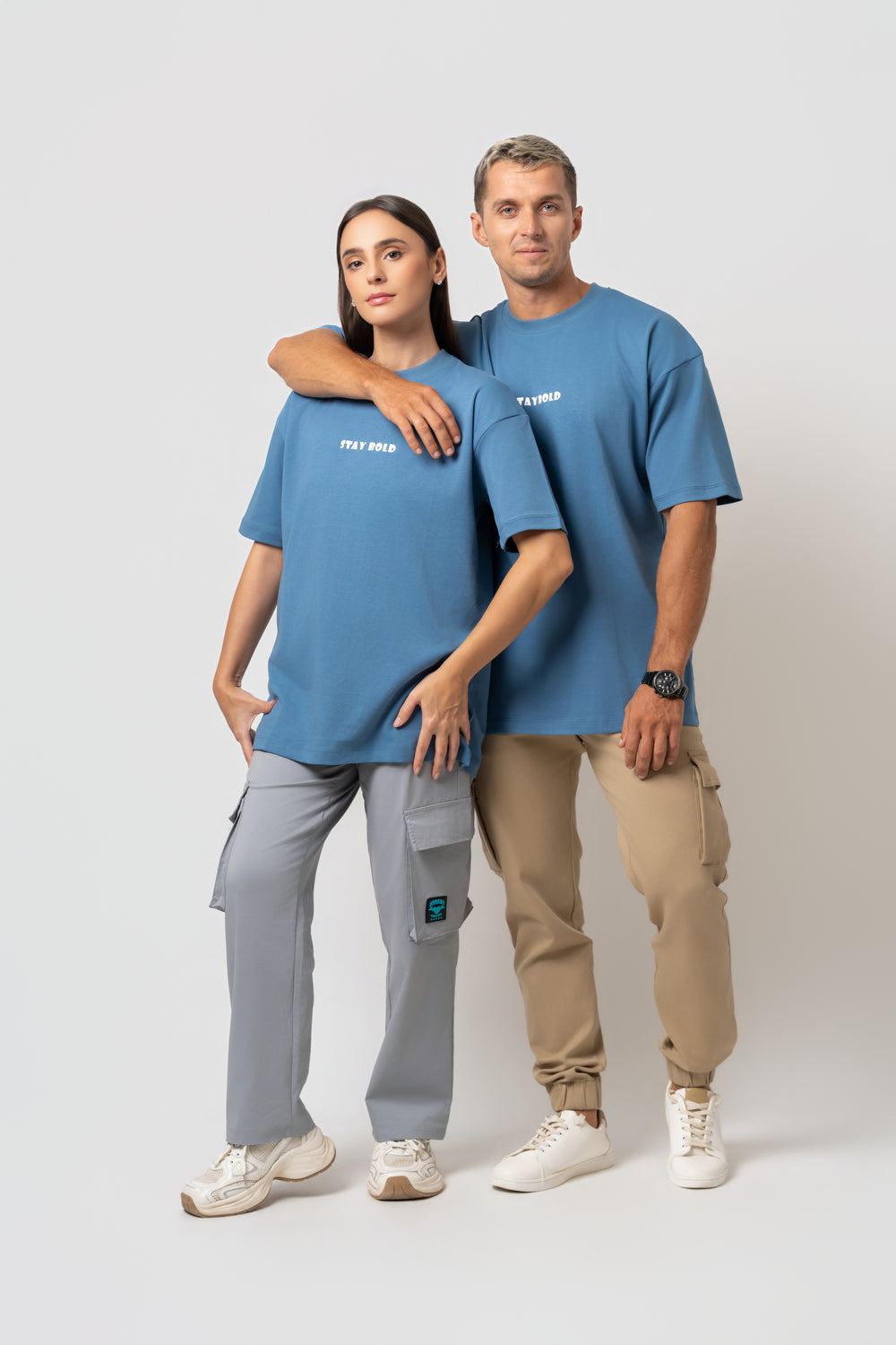 Oversize Backprint Interlock Tee - BOLD DREAMS (ICE BLUE)
