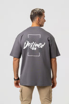 Oversize Backprint Interlock Tee - DESTINED TO WIN (DEEP ASH)
