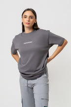 Oversize Backprint Interlock Tee - DESTINED TO WIN (DEEP ASH)
