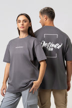 Oversize Backprint Interlock Tee - DESTINED TO WIN (DEEP ASH)