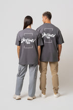Oversize Backprint Interlock Tee - DESTINED TO WIN (DEEP ASH)