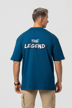Oversize Backprint Interlock Tee - THE LEGEND (PETROL)