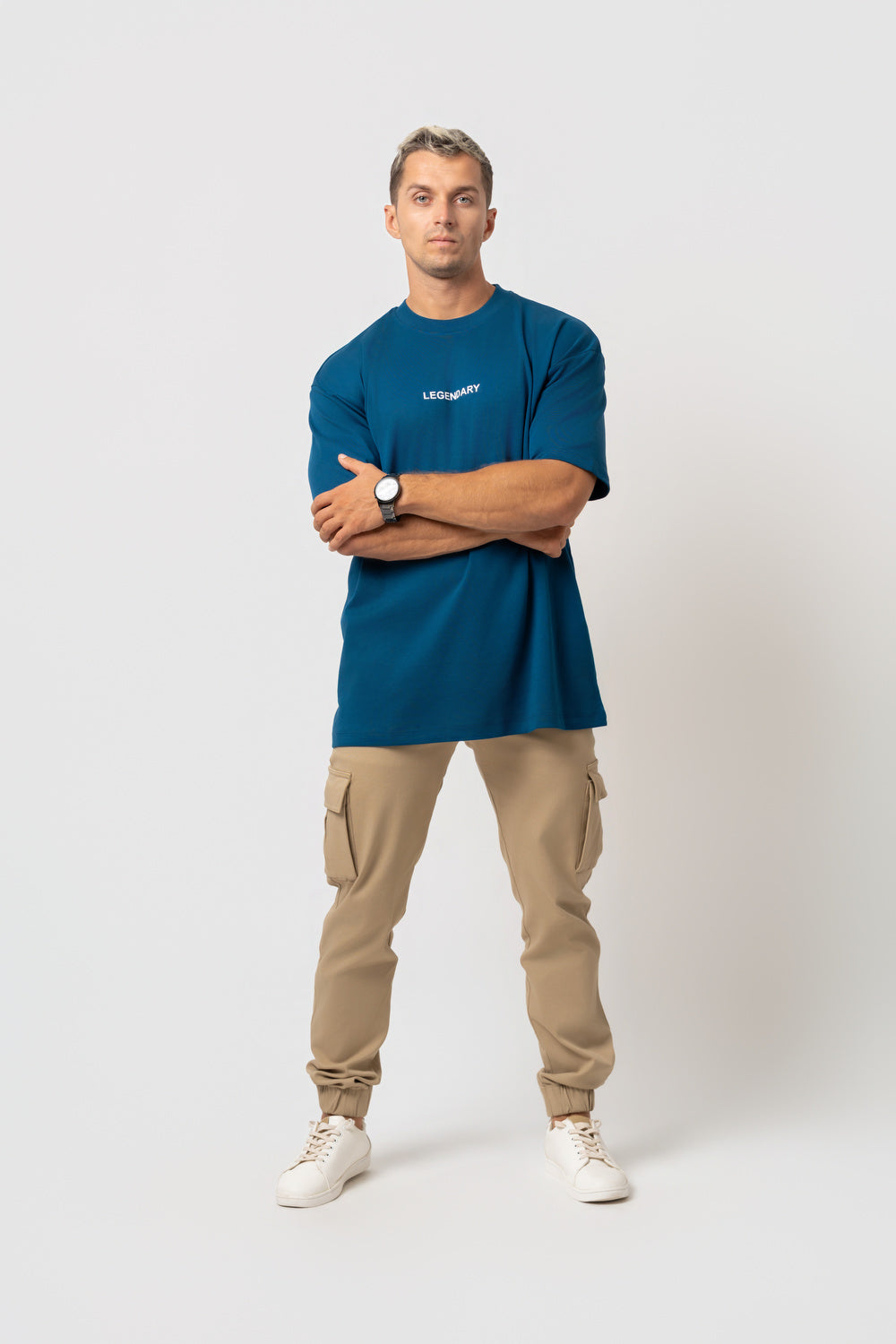 Oversize Backprint Interlock Tee - THE LEGEND (PETROL)