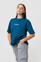 Oversize Backprint Interlock Tee - THE LEGEND (PETROL)