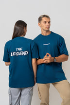 Oversize Backprint Interlock Tee - THE LEGEND (PETROL)