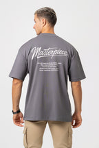 Oversize Backprint Interlock Tee - MASTERPIECE (DEEP ASH)