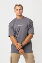 Oversize Backprint Interlock Tee - MASTERPIECE (DEEP ASH)