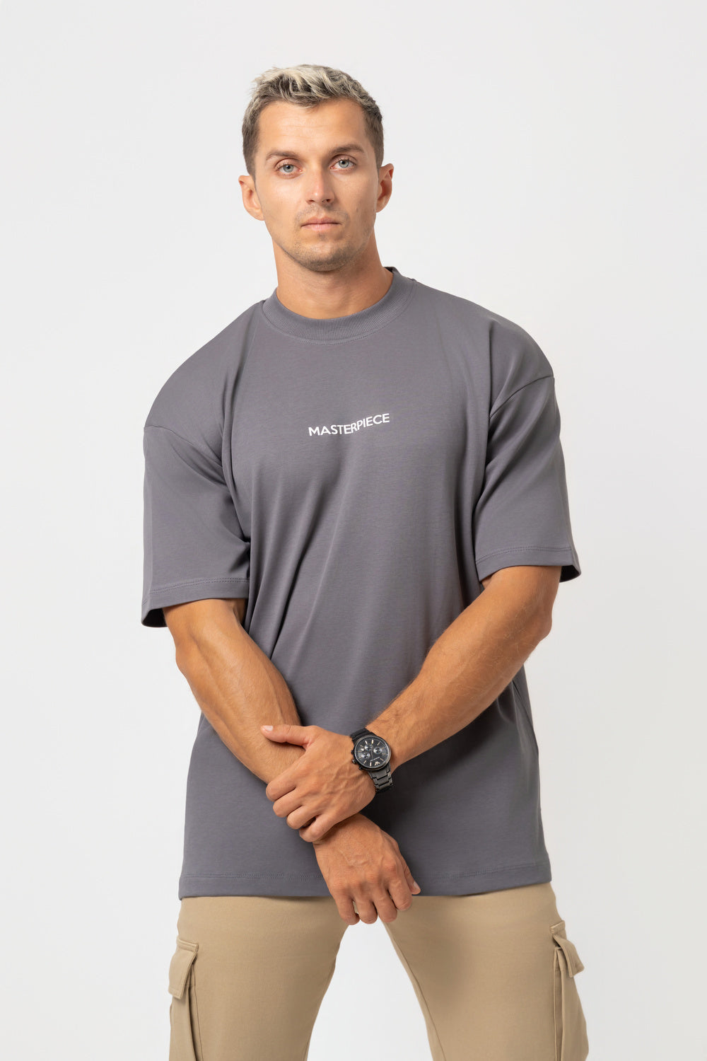 Oversize Backprint Interlock Tee - MASTERPIECE (DEEP ASH)