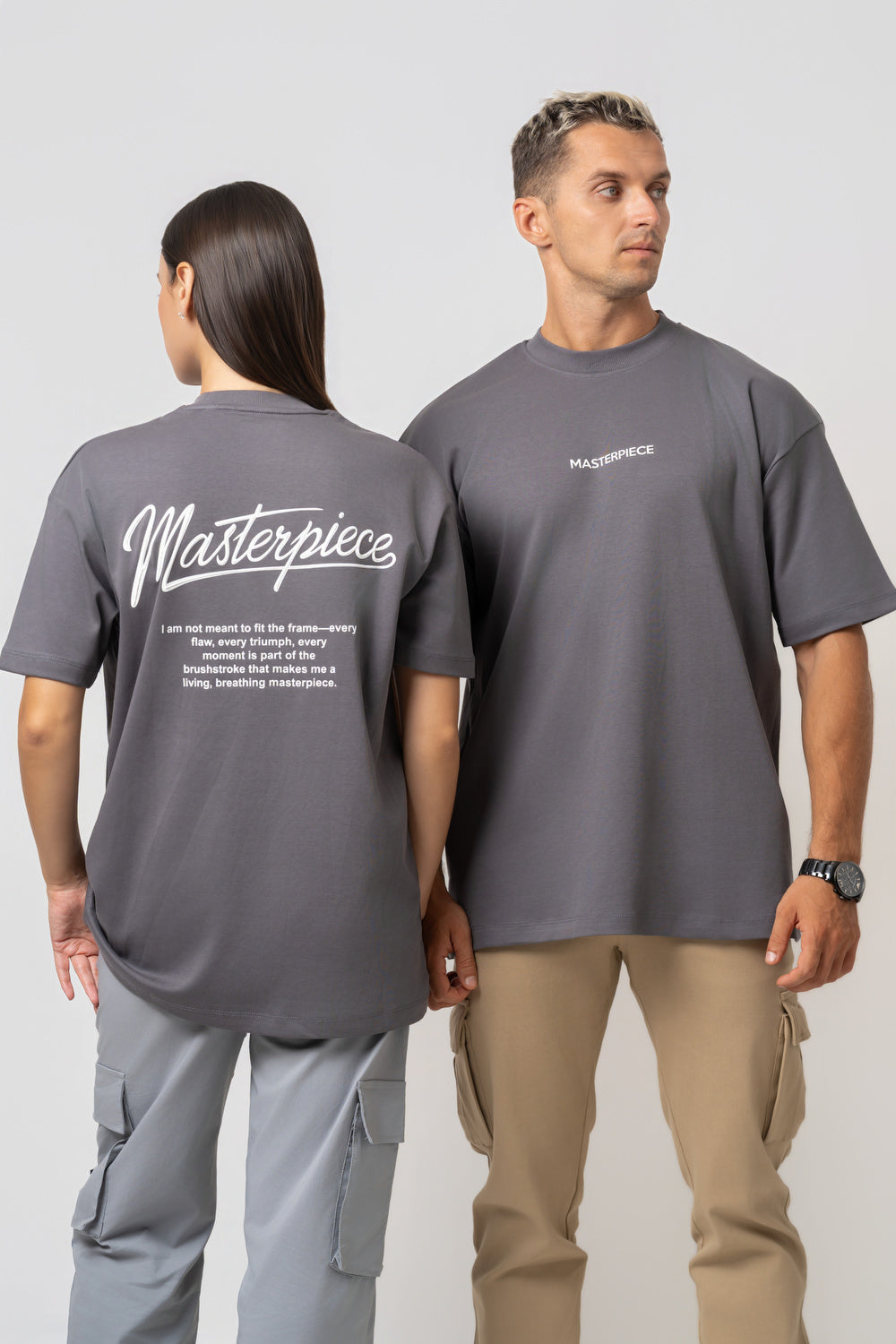 Oversize Backprint Interlock Tee - MASTERPIECE (DEEP ASH)