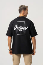 Oversize Backprint Interlock Tee - DESTINED TO WIN (BLACK)