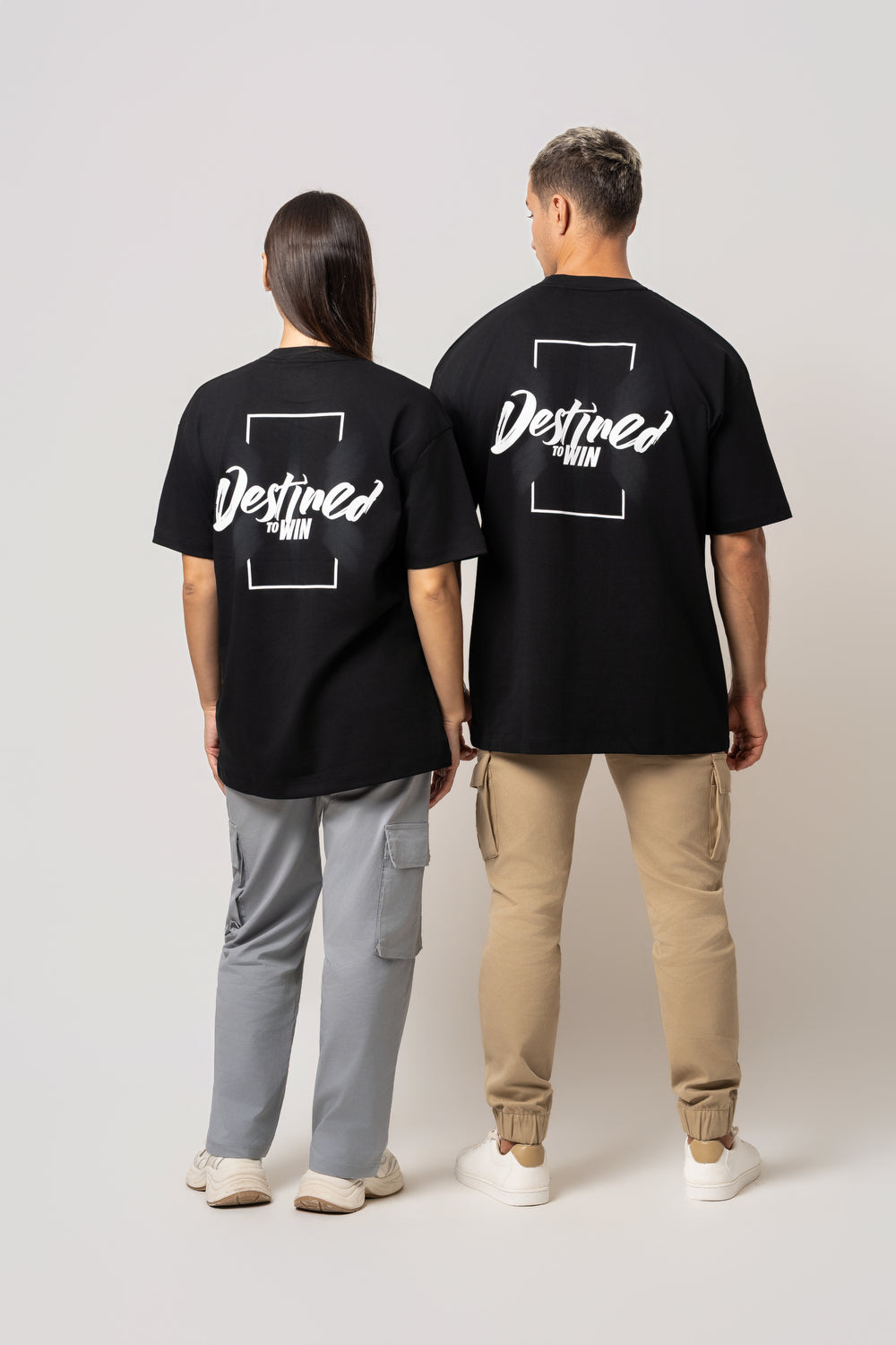 Oversize Backprint Interlock Tee - DESTINED TO WIN (BLACK)