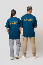 Oversize Backprint Interlock Tee - RISK IS BETTER THAN REGRET (PETROL)