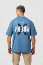 Oversize Backprint Interlock Tee - PERFECTION (ICE BLUE)