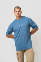 Oversize Backprint Interlock Tee - PERFECTION (ICE BLUE)