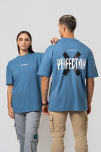 Oversize Backprint Interlock Tee - PERFECTION (ICE BLUE)