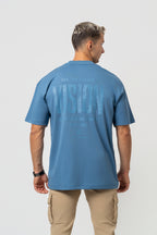 Oversize Backprint Interlock Tee - VISION (ICE BLUE)