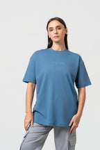 Oversize Backprint Interlock Tee - VISION (ICE BLUE)