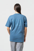 Oversize Backprint Interlock Tee - VISION (ICE BLUE)