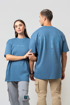 Oversize Backprint Interlock Tee - VISION (ICE BLUE)