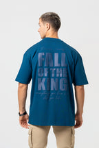 Oversize Backprint Interlock Tee - FALL OF THE KING (PETROL)