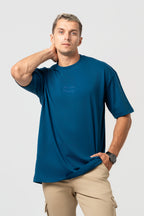Oversize Backprint Interlock Tee - FALL OF THE KING (PETROL)