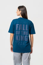 Oversize Backprint Interlock Tee - FALL OF THE KING (PETROL)
