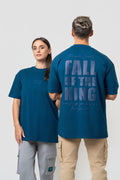 Oversize Backprint Interlock Tee - FALL OF THE KING (PETROL)