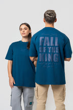Oversize Backprint Interlock Tee - FALL OF THE KING (PETROL)