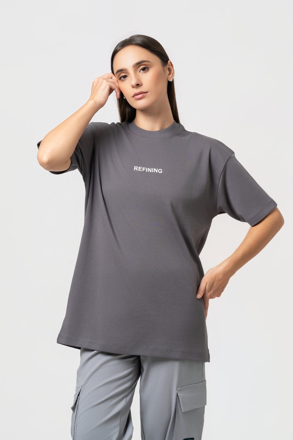 Oversize Backprint Interlock Tee - PERFECTION (DEEP ASH)