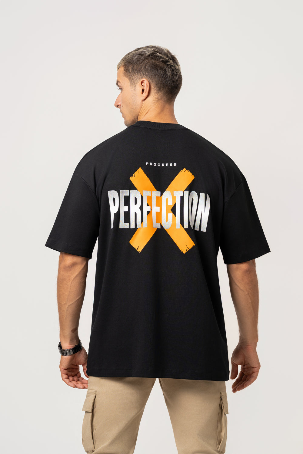 Oversize Backprint Interlock Tee - PERFECTION (BLACK)