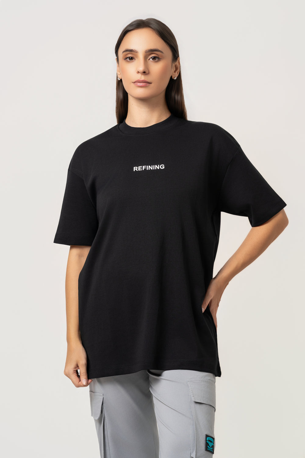 Oversize Backprint Interlock Tee - PERFECTION (BLACK)