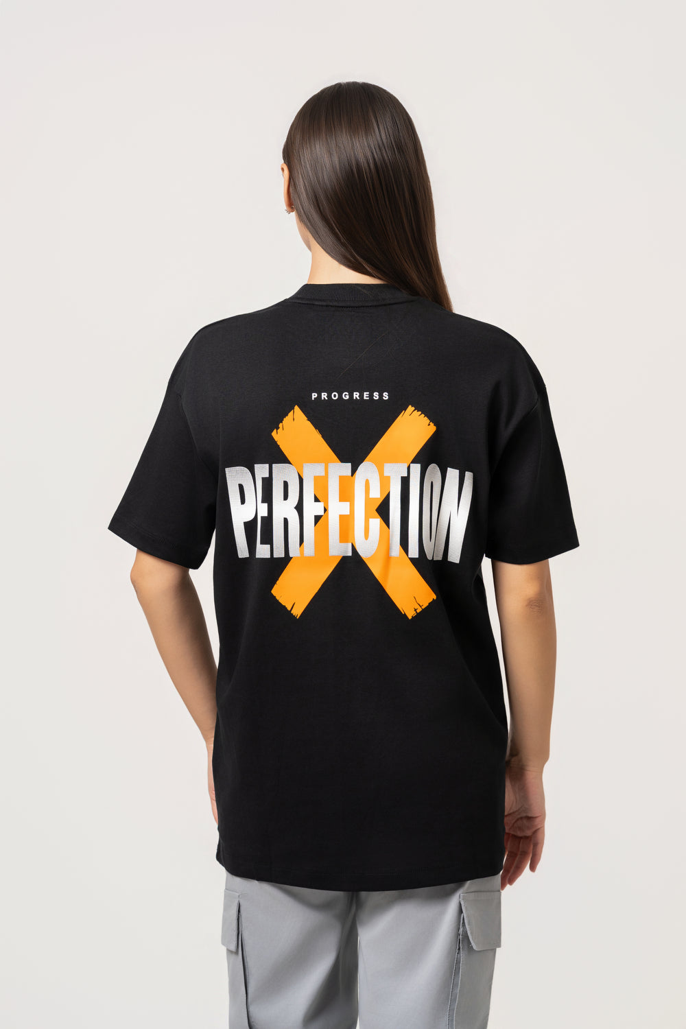 Oversize Backprint Interlock Tee - PERFECTION (BLACK)