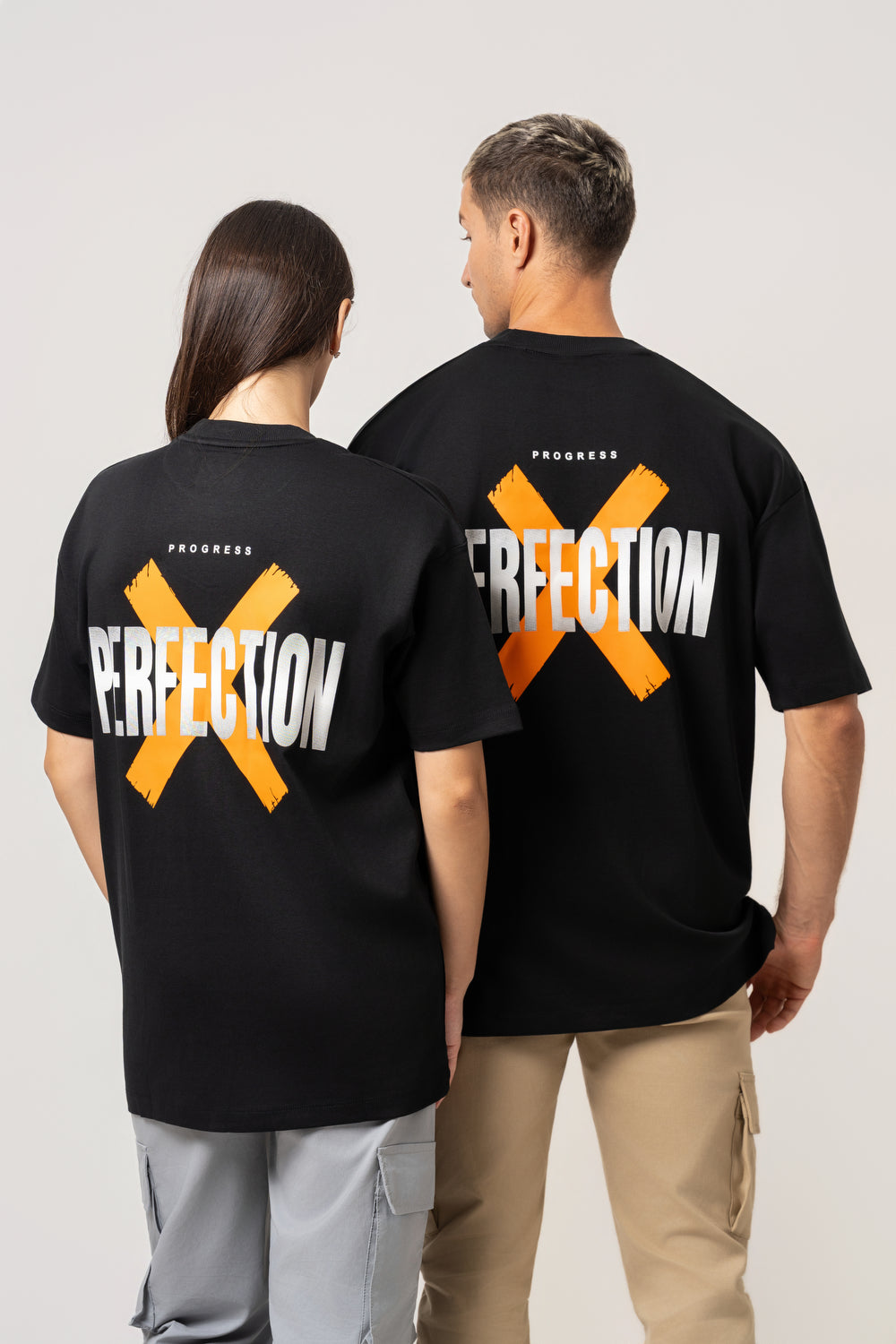 Oversize Backprint Interlock Tee - PERFECTION (BLACK)