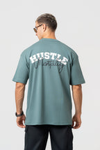 Oversize Backprint Interlock Tee - HUSTLE MENTALITY (MINT)