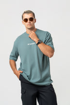 Oversize Backprint Interlock Tee - HUSTLE MENTALITY (MINT)