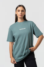 Oversize Backprint Interlock Tee - HUSTLE MENTALITY (MINT)