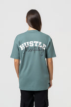 Oversize Backprint Interlock Tee - HUSTLE MENTALITY (MINT)