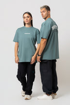 Oversize Backprint Interlock Tee - HUSTLE MENTALITY (MINT)