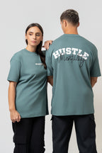 Oversize Backprint Interlock Tee - HUSTLE MENTALITY (MINT)