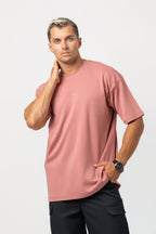Oversize Backprint Interlock Tee - FALL OF THE KING (DUSTY ROSE)