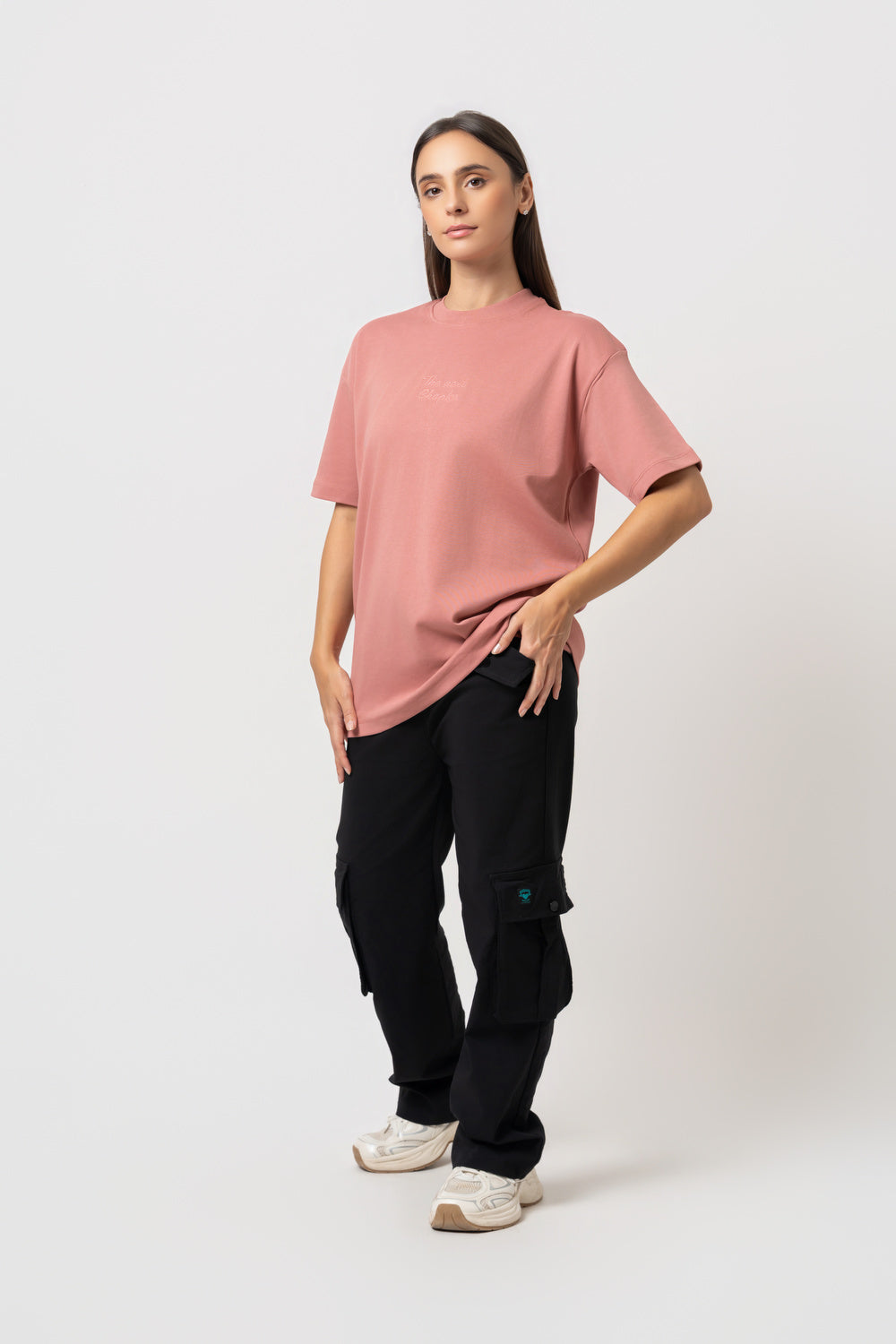 Oversize Backprint Interlock Tee - FALL OF THE KING (DUSTY ROSE)