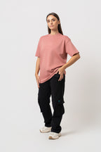 Oversize Backprint Interlock Tee - FALL OF THE KING (DUSTY ROSE)